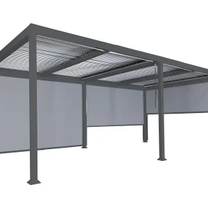 Aluminium pergola MCW-L41 met 3x zijwand, antraciet Aluminium pergola MCW-L41 met 3x zijwand, antraciet