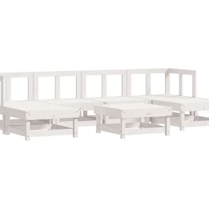 7-delige Loungeset massief grenenhout wit 7-delige Loungeset massief grenenhout wit