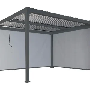 Aluminium pergola MCW-L41 met 2x zijwand, antraciet Aluminium pergola MCW-L41 met 2x zijwand, antraciet