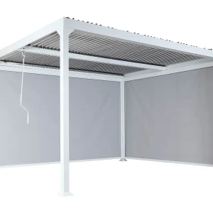 Aluminium pergola MCW-L41 met 2x zijwand, wit Aluminium pergola MCW-L41 met 2x zijwand, wit