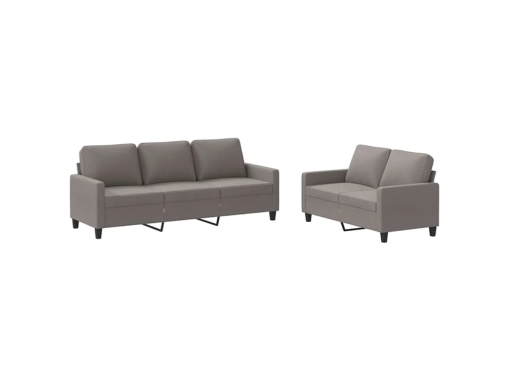 2-delige Loungeset met kussens stof taupe