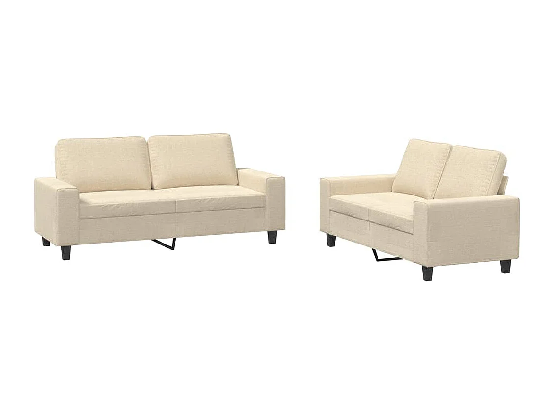2-delige Loungeset stof crèmekleurig