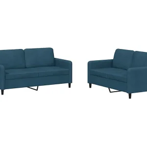 2-delige Loungeset fluweel blauw