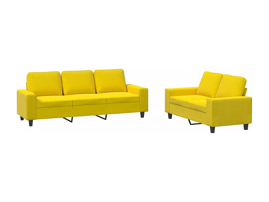 2-delige Loungeset stof lichtgeel