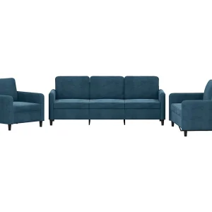 3-delige Loungeset fluweel blauw 3-delige Loungeset fluweel blauw