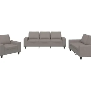 3-delige Loungeset stof taupe