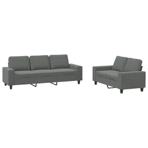 2-delige Loungeset stof donkergrijs 2-delige Loungeset stof donkergrijs