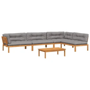 5-delige Loungeset pallet met kussens massief acaciahout 5-delige Loungeset pallet met kussens massief acaciahout