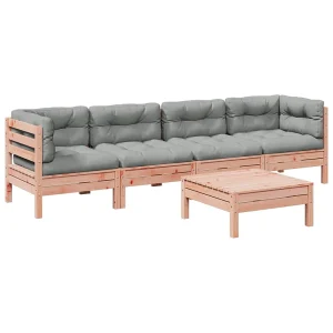 5-delige Loungeset met kussens massief douglas vurenhout 5-delige Loungeset met kussens massief douglas vurenhout