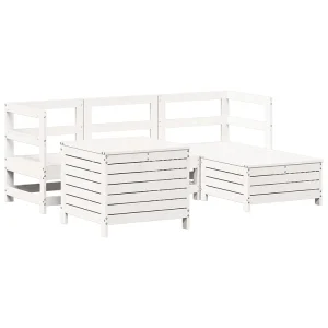 5-delige Loungeset massief grenenhout wit 5-delige Loungeset massief grenenhout wit