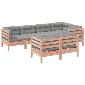 7-delige Loungeset met kussens massief douglas vurenhout 7-delige Loungeset met kussens massief douglas vurenhout