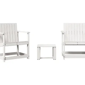 3-delige Loungeset massief grenenhout wit 3-delige Loungeset massief grenenhout wit