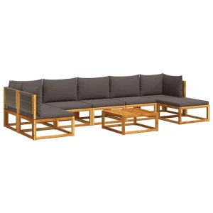 8-delige Loungeset met kussens massief acaciahout 8-delige Loungeset met kussens massief acaciahout