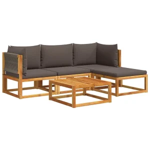 5-delige Loungeset met kussens massief acaciahout 5-delige Loungeset met kussens massief acaciahout