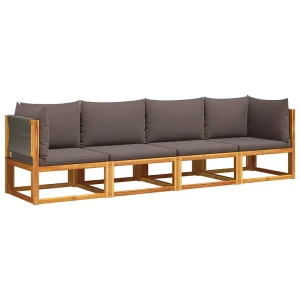 4-delige Loungeset met kussens massief acaciahout 4-delige Loungeset met kussens massief acaciahout