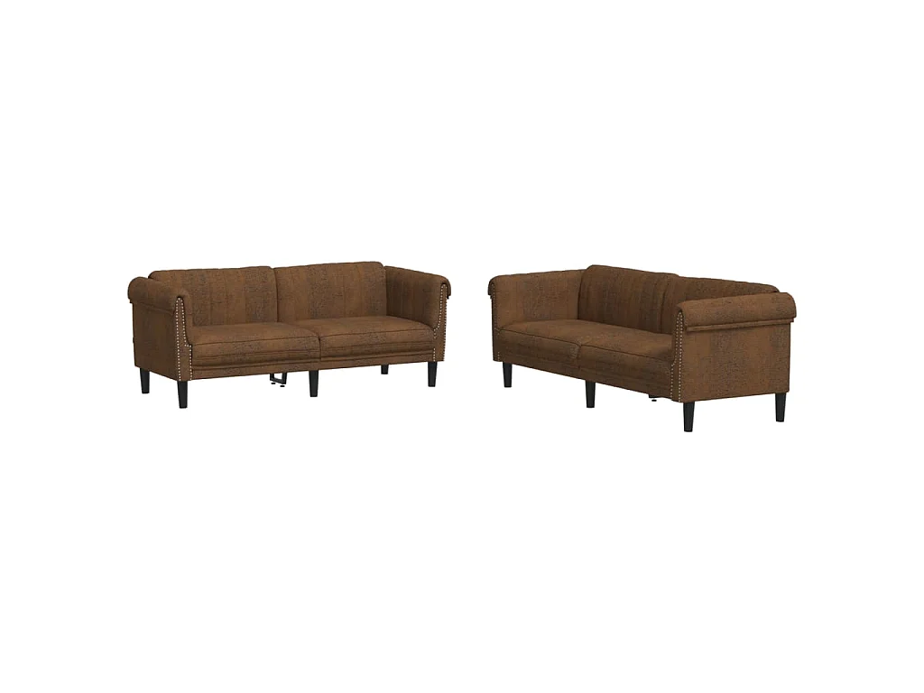 2-delige Loungeset fluweel bruin