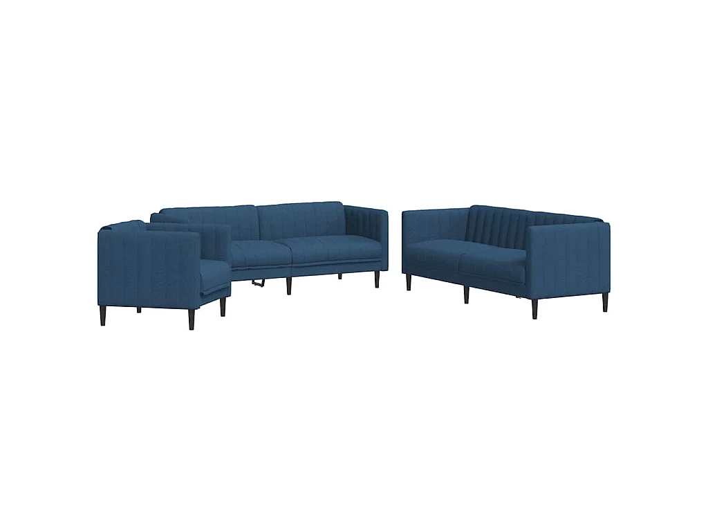 3-delige Loungeset stof blauw