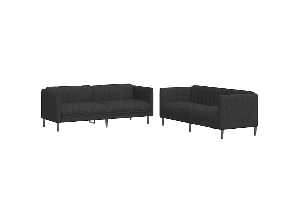 2-delige Loungeset stof zwart