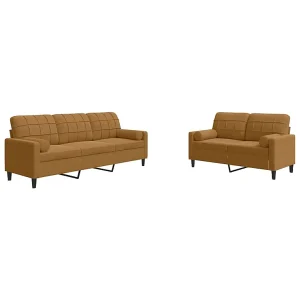2-delige Loungeset met kussens en bolsters fluweel bruin 2-delige Loungeset met kussens en bolsters fluweel bruin
