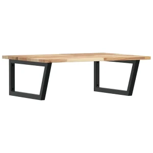 Badkamer wandschap staal en massief acaciahout Badkamer wandschap staal en massief acaciahout