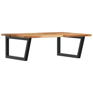 Badkamer wandschap staal en massief acaciahout Badkamer wandschap staal en massief acaciahout