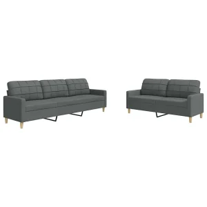 2-delige Loungeset stof donkergrijs 2-delige Loungeset stof donkergrijs