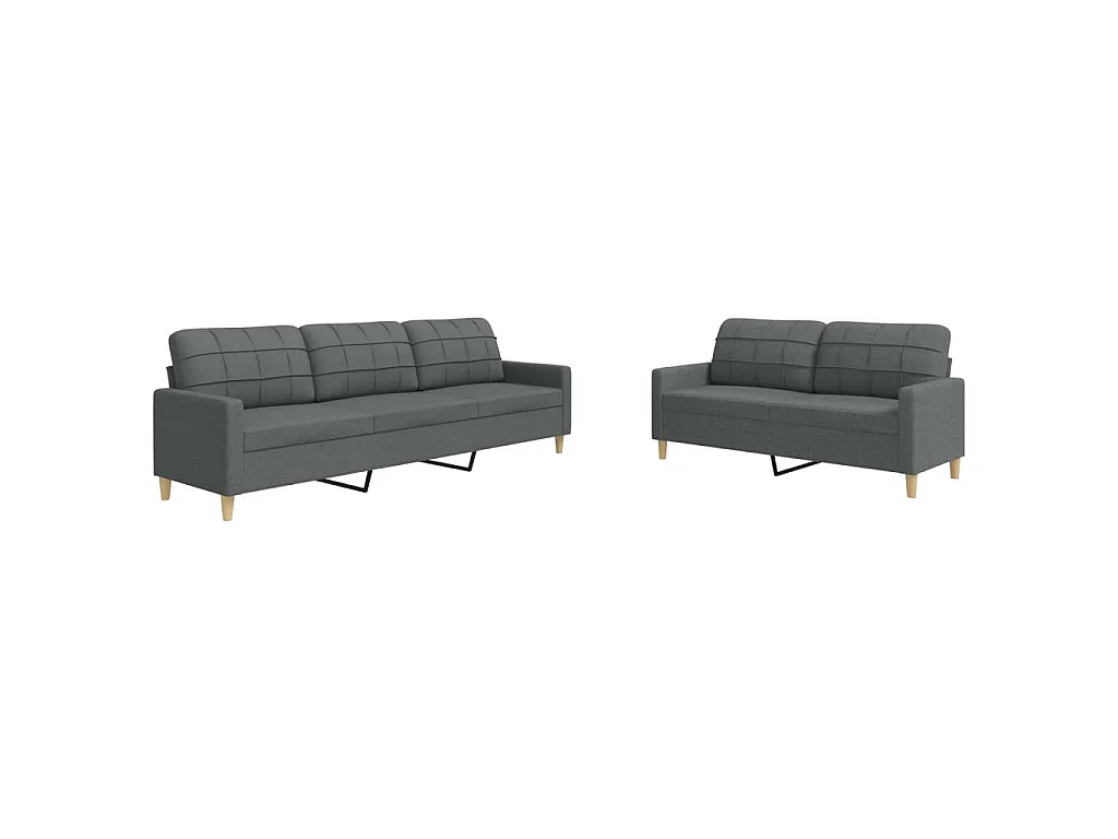 2-delige Loungeset stof donkergrijs