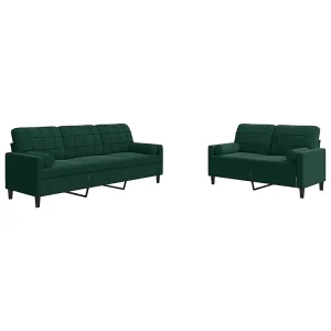 2-delige Loungeset met kussens en bolsters fluweel donkergroen 2-delige Loungeset met kussens en bolsters fluweel donkergroen