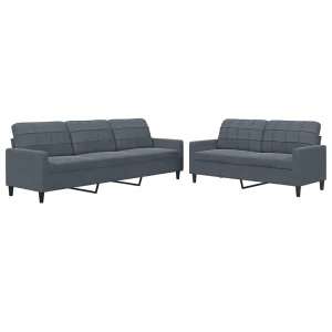2-delige Loungeset met kussens fluweel donkergrijs 2-delige Loungeset met kussens fluweel donkergrijs
