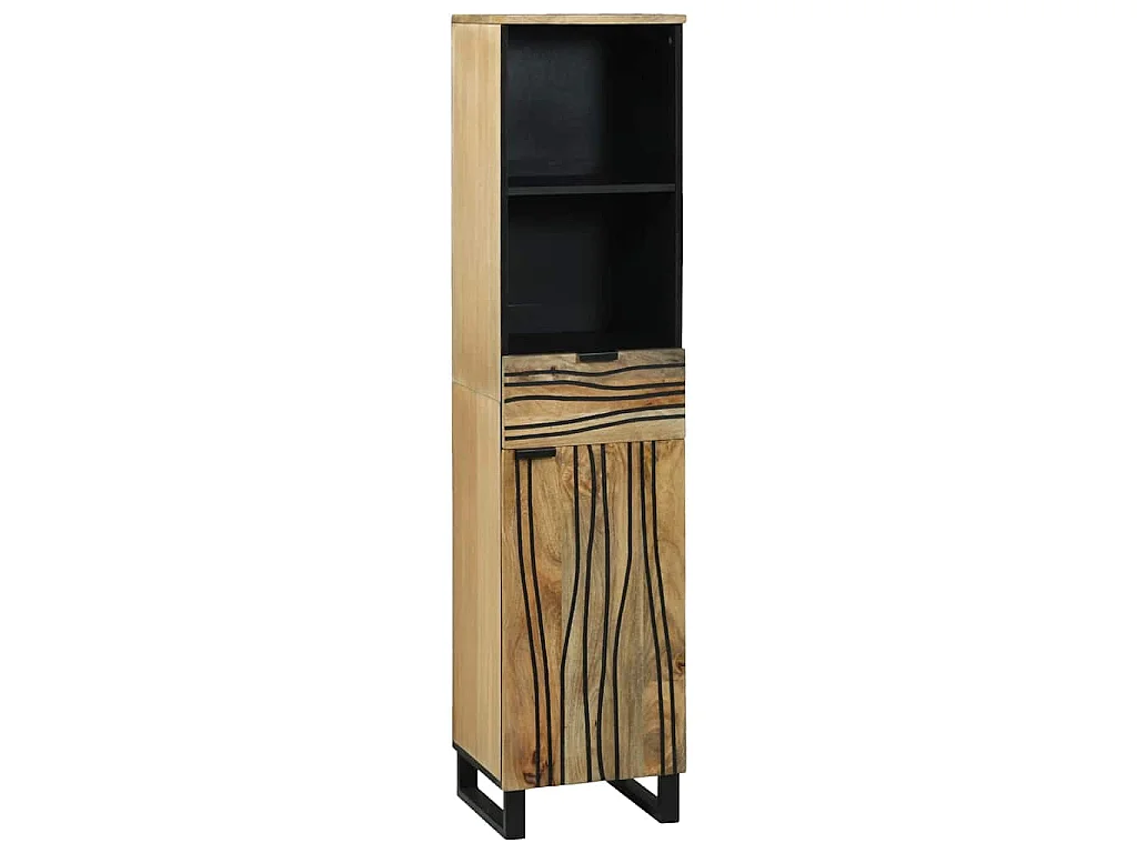 Badkamerkast met plank Bruin 38 x 33 x 160 cm Massief mangohout