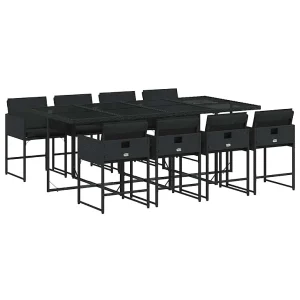 9-delige Tuinset poly rattan zwart 9-delige Tuinset poly rattan zwart