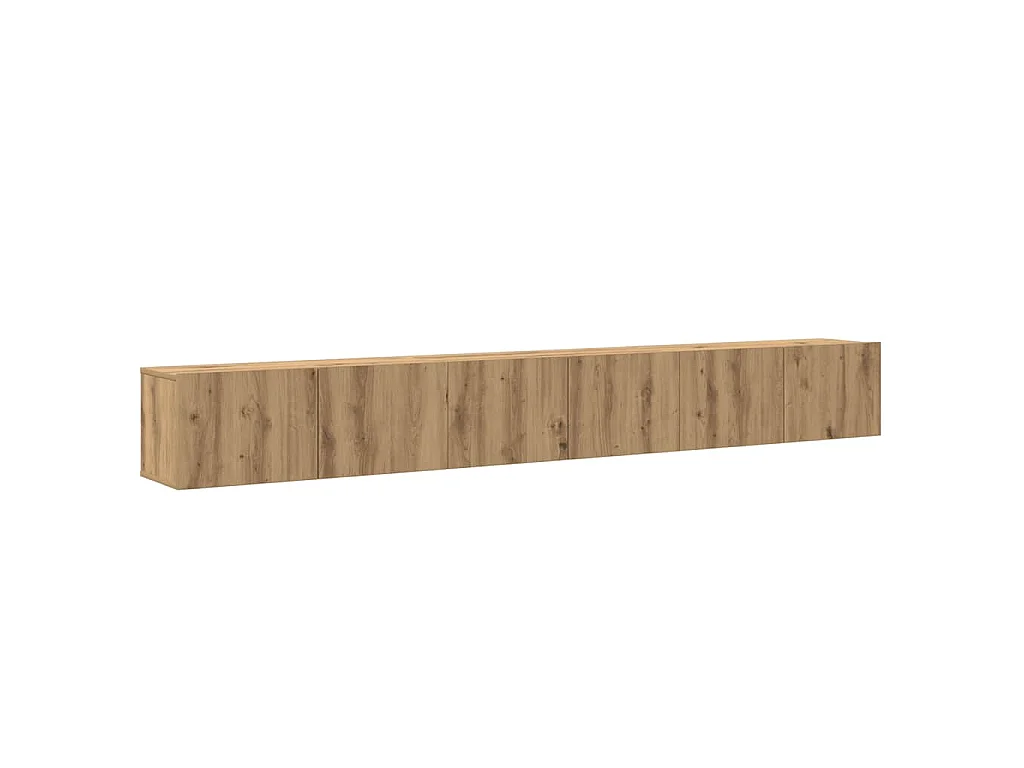 3-delig Tv-meubelset wandmontage bewerkt hout artisanaal eiken