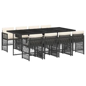 9-delige Tuinset poly rattan zwart 9-delige Tuinset poly rattan zwart