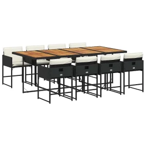 9-delige Tuinset poly rattan zwart 9-delige Tuinset poly rattan zwart