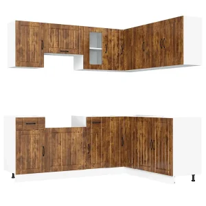 11-delige Keukenkastenset Kalmar bewerkt hout gerookt eiken 11-delige Keukenkastenset Kalmar bewerkt hout gerookt eiken