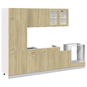 8-delige Keukenkastenset Lyon bewerkt hout sonoma eikenkleurig
