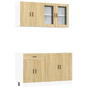 4-delige Keukenkastenset Kalmar bewerkt hout sonoma eikenkleur 4-delige Keukenkastenset Kalmar bewerkt hout sonoma eikenkleur