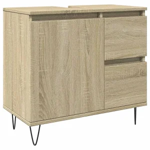 Badkamerkast 65x33x60 cm bewerkt hout sonoma eikenkleurig Badkamerkast 65x33x60 cm bewerkt hout sonoma eikenkleurig
