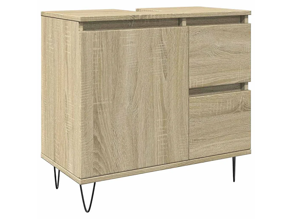 Badkamerkast 65x33x60 cm bewerkt hout sonoma eikenkleurig