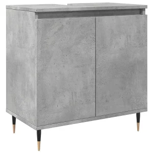 Badkamerkast 58x33x60 cm bewerkt hout betongrijs Badkamerkast 58x33x60 cm bewerkt hout betongrijs