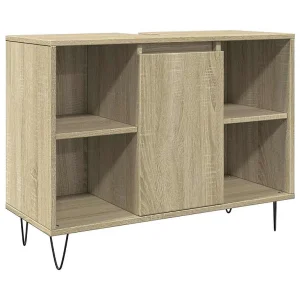 Badkamerkast 80x33x60 cm bewerkt hout sonoma eikenkleurig Badkamerkast 80x33x60 cm bewerkt hout sonoma eikenkleurig