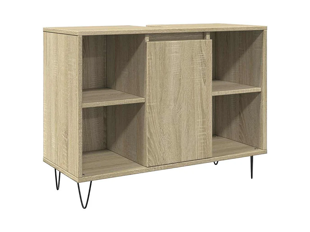Badkamerkast 80x33x60 cm bewerkt hout sonoma eikenkleurig