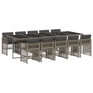 11-delige Tuinset met kussens poly rattan grijs 11-delige Tuinset met kussens poly rattan grijs