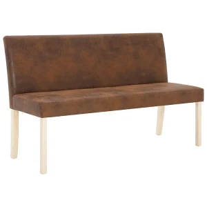 Bankje 139,5 cm kunstsuède bruin Bankje 139,5 cm kunstsuède bruin