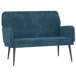 Bankje 108x79x79 cm fluweel blauw Bankje 108x79x79 cm fluweel blauw