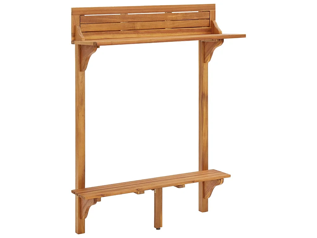 Balkonbartafel 90x37x122,5 cm massief acaciahout