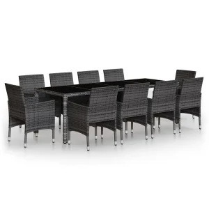 11-delige Tuinset poly rattan grijs 11-delige Tuinset poly rattan grijs