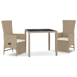 3-delige Tuinset met kussens poly rattan beige 3-delige Tuinset met kussens poly rattan beige