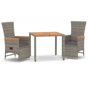 3-delige Tuinset met kussens poly rattan grijs 3-delige Tuinset met kussens poly rattan grijs