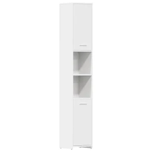 Badkamerkast 30x30x183,5 cm bewerkt hout wit Badkamerkast 30x30x183,5 cm bewerkt hout wit